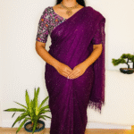 Soft net saree with digital print blouse