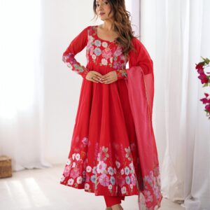 anarkali soft organza silk fabric